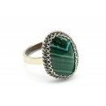 Кольцо малахит с хризоколлой 13*18мм Кольцо малахит с хризоколлой 13*18мм
