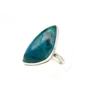 Кольцо из хризоколлы "Грация" 17*31мм.