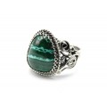 Кольцо малахит с хризоколлой 16*19мм Кольцо малахит с хризоколлой 16*19мм