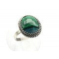 Кольцо малахит с хризоколлой "Овал" 15*17мм Кольцо малахит с хризоколлой "Овал" 15*17мм