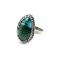 Кольцо малахит с хризоколлой 14*21мм