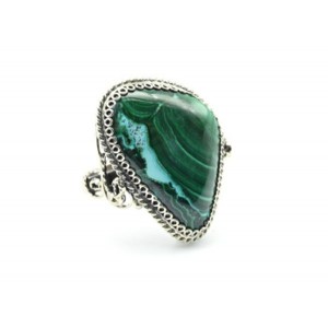 Кольцо малахит с хризоколлой 20*28мм