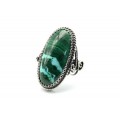 Кольцо малахит с хризоколлой 16*31мм