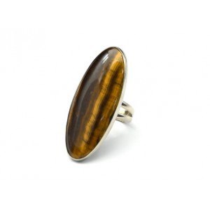 Кольцо из тигрового глаза "Овал" 20*46мм