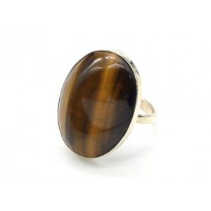 Кольцо тигровый глаз "Овал" 19*26мм.