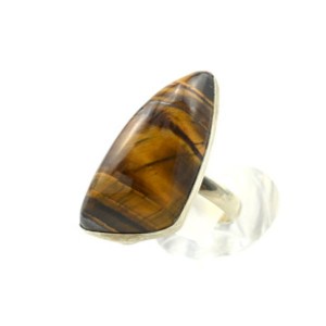 Кольцо тигровый глаз " Грация " 19*38мм