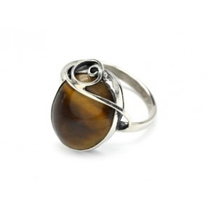 Кольцо тигровый глаз 14*19мм