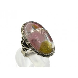 Кольцо "Мозаика" из турмалина 19*31мм.