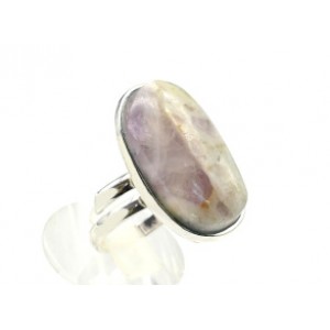 Кольцо посеребренное с флюоритом овал 19*30мм