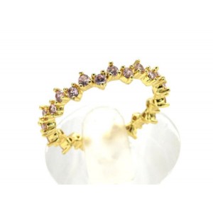 Кольцо Змейка с фианитами цвет розовый (иск.)