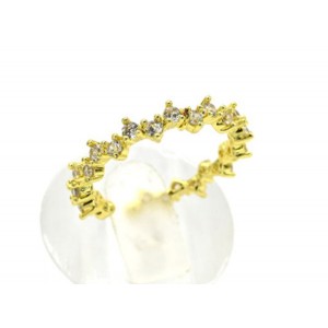 Кольцо Змейка с фианитами цвет хрусталь (иск.)