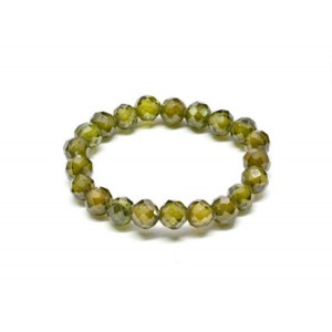 Колечко на резинке из фианитов цвет оливковый (иск.)