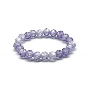 Колечко на резинке из фианитов цвет сиреневый (иск.)