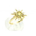 Кольцо "Солнышко" с цирконом, золотистое (иск.)