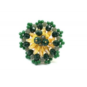 Кольцо из циркона цвет зеленый (иск.)