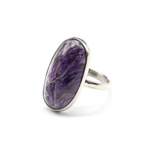 Кольцо чароит 13*25мм