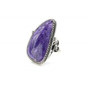 Кольцо чароит "Грация" 20*33мм.