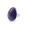Кольцо чароит "Капля" 19*26мм