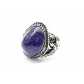 Кольцо чароит "Грация" 16*21мм.