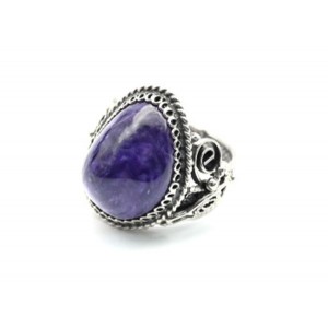 Кольцо чароит "Грация" 16*21мм.