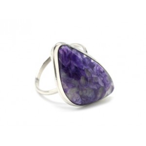 Кольцо с чароитом "Грация" 18*28мм, .