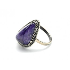 Кольцо с чароитом "Грация" 14*23мм.