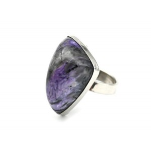 Кольцо чароит "Грация" 17*28мм