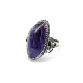 Кольцо с чароитом "Грация" 19*32мм.