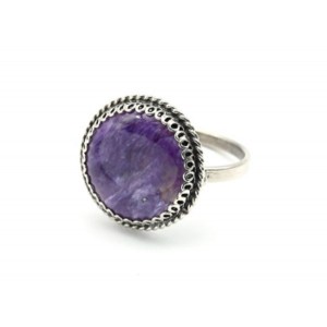 Кольцо чароит "Круг" 18мм
