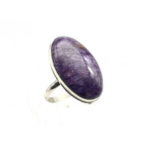Кольцо чароит "Овал" 16*27мм