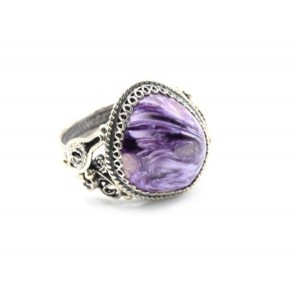 Кольцо чароит "Грация" 19*21мм.