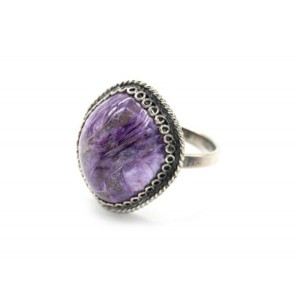 Кольцо чароит "Грация" 17*21мм.
