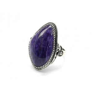 Кольцо с чароитом "Грация" 22*34мм.