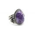 Кольцо чароит "Грация" 16*22мм.