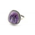 Кольцо чароит "Грация" 17*18мм.