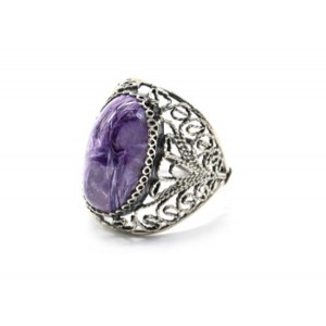 Кольцо чароит "Овал" 14*24мм Кольцо чароит "Овал" 14*24мм