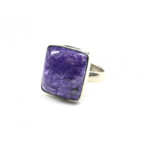 Кольцо чароит "Прямоугольник" 16*19мм Кольцо чароит "Прямоугольник" 16*19мм