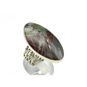 Кольцо с яшмой уральской 25*40мм, .