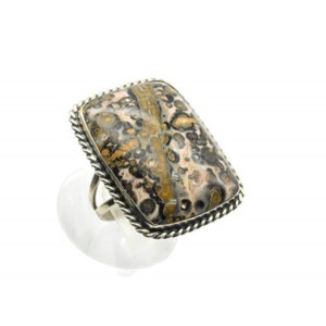 Кольцо яшма леопардовая 27*33мм.