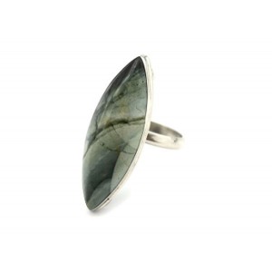 Кольцо яшма уральская "Рис" 12*33мм