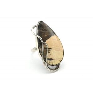 Кольцо из яшмы уральской 18*37мм