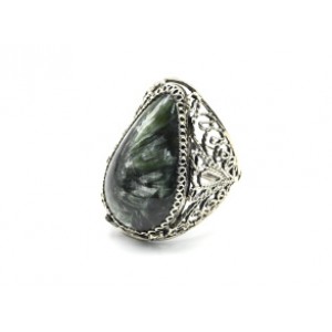 Кольцо серафинит "Капля" 18*29мм
