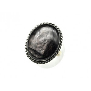 Кольцо с гиперстеном "Овал" 24*29мм
