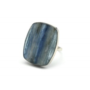 Кольцо кианит "Прямоугольник" 21*27мм