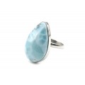 Кольцо ларимар "Капля" 15*23мм
