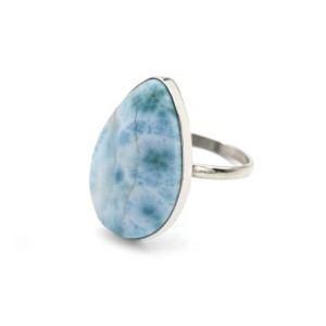 Кольцо ларимар 17*26мм