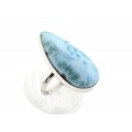 Кольцо ларимар "Капля" 16*30мм