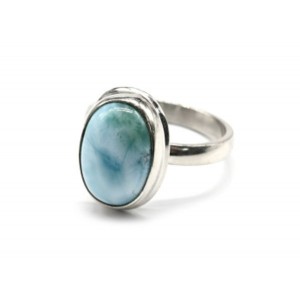 Кольцо ларимар "Овал" 12*16мм