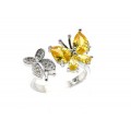 Кольцо бабочки 20*12мм цвет лимонный (иск.)
