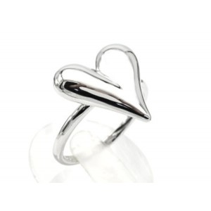 Кольцо Сердце 18*19мм серебристое (иск.)